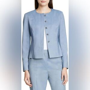 Hugo Boss Women's Javilla Zircon Blue Tailored Blazer 100% Virgin Wool